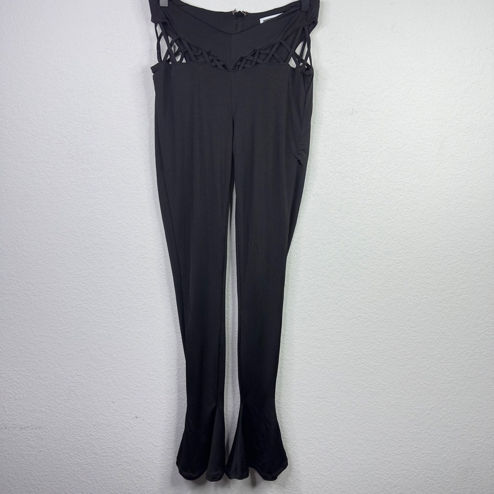 Mistress Rocks Leggings Women S Black Lattice Cut Out Flared Edgy Festival Goth